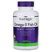 Рыбий жир Natrol "Omega-3 Fish Oil" для поддержки сердца, лимонный вкус, 1000 мг (150 гелевых капсул)