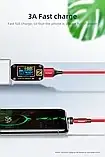 Магнітний Кабель Essager iPhone USB 3A 7pin Кутовий 180 градусів 540 об. для швидкого Заряджання та Передавання даних, фото 3