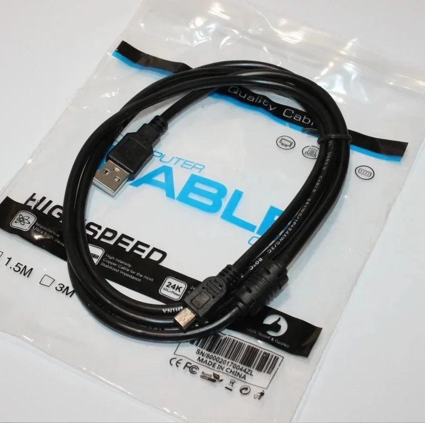 150 см. Дата-кабель Mini USB USB2.0 V3 5pin Шнур для Заряджання та Передання Інформації, фото 1