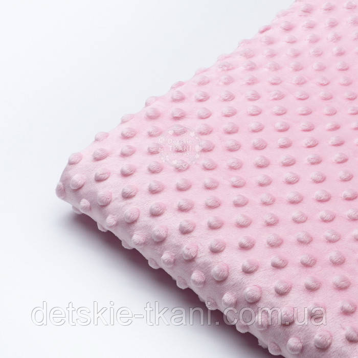 Відріз плюшу minky 100*80 см світло-рожевого кольору, щільність 280 г/м2