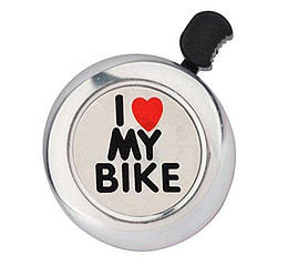 Дзвінок DN BL-005 I love my bike, сріблястий (BL-005-silver)