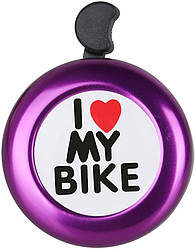 Дзвінок DN BL-005 I love my bike, фіолетовий (BL-005-volet)