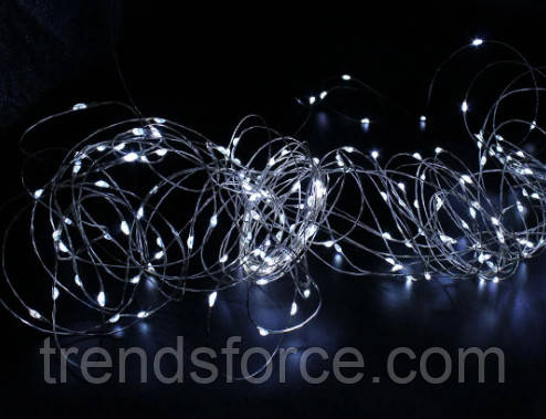 Гірлянда 50 Led 5M Крапля роси на мідному дроті W White працює від батарейокUSB 198248
