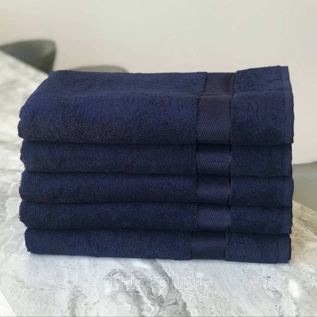 Лазневий рушник Aisha Home Textile 6061 (Узбекістан) 140х70. 100% бавовна, якість відмінна, колір темно-синій