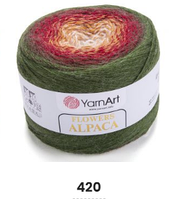 Нитки пряжа для в'язання секційна FLOWERS ALPACA YarnArt Ярнарт Фловерс Альпака № 420