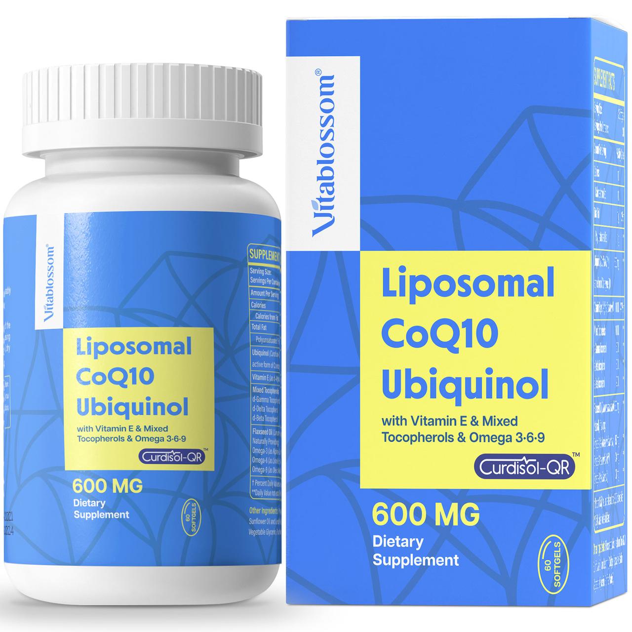 Vitablossom Liposomal CoQ10 Ubiquinol 600 mg 60 caps - фото 1 - id-p1545304888