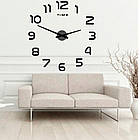 Великі настінні 3Д годинник DIY Clock 60-90 см з цифрами / 3D годинник на стіну / Безкаркасні годинник, фото 4