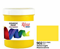Краска гуашевая желтая светлая 100 мл Rosa Studio, 323918