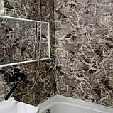 Декоративна самоклеюча 3d панель для стін 700*770*5 чорний мрамор фактура цегли, фото 2