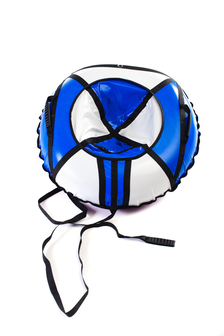 Тюбінг надувні санки, ватрушка діаметр 80 см Синій-Білий