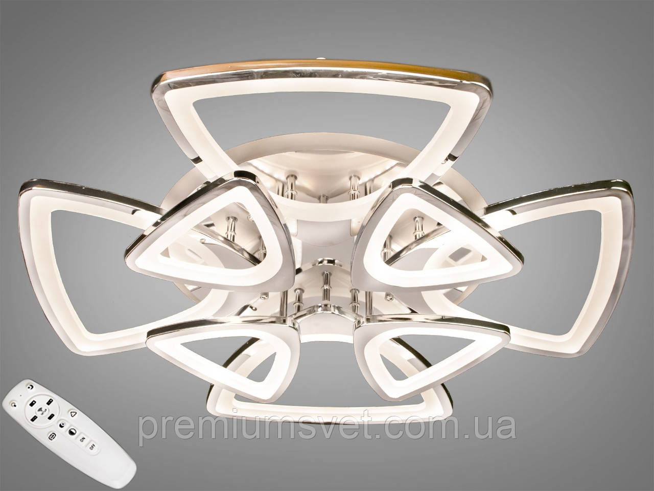 LED-люстра з димером і RGB-підсвіткою, 170W 8118/4+4 HR LED 3color dimmer, фото 1