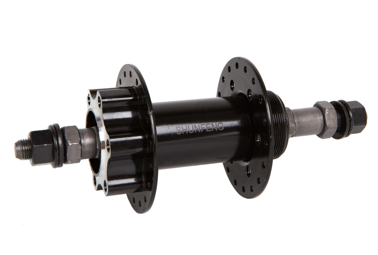 Втулка задня SHUNFENG SF-H25R під тріскачка, диск, 36 спиць, чорний (HUBR-St-009-50), фото 1