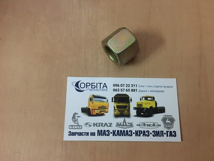 Г292873-П29 Гайка М16х1,5 драбини ГАЗ 3307, ГАЗЕЛЬ, ПАЗ (H=22 мм) анодована (МІЦНІСТЬ 8.8), фото 1