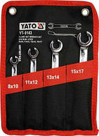 Ключі накидні YATO : Відкриті, М= 8х10-15х17 мм, Набір 4 шт. [25/50] YT-0143