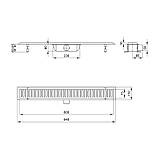 Трап Qtap Dry FA304-800 лінійний із сухим затвором і нержавіючою решіткою 800х73, фото 2