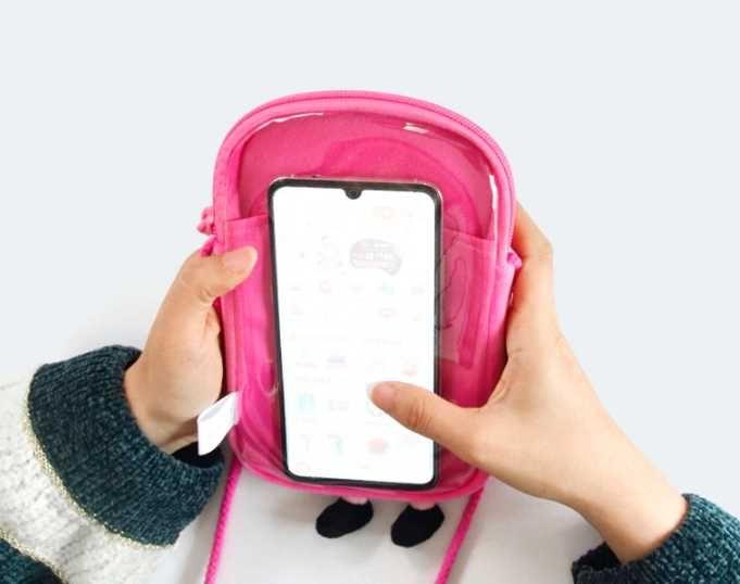 Детская сумочка свинка Пеппа с прозрачным карманом для телефона - фото 4 - id-p1545384111