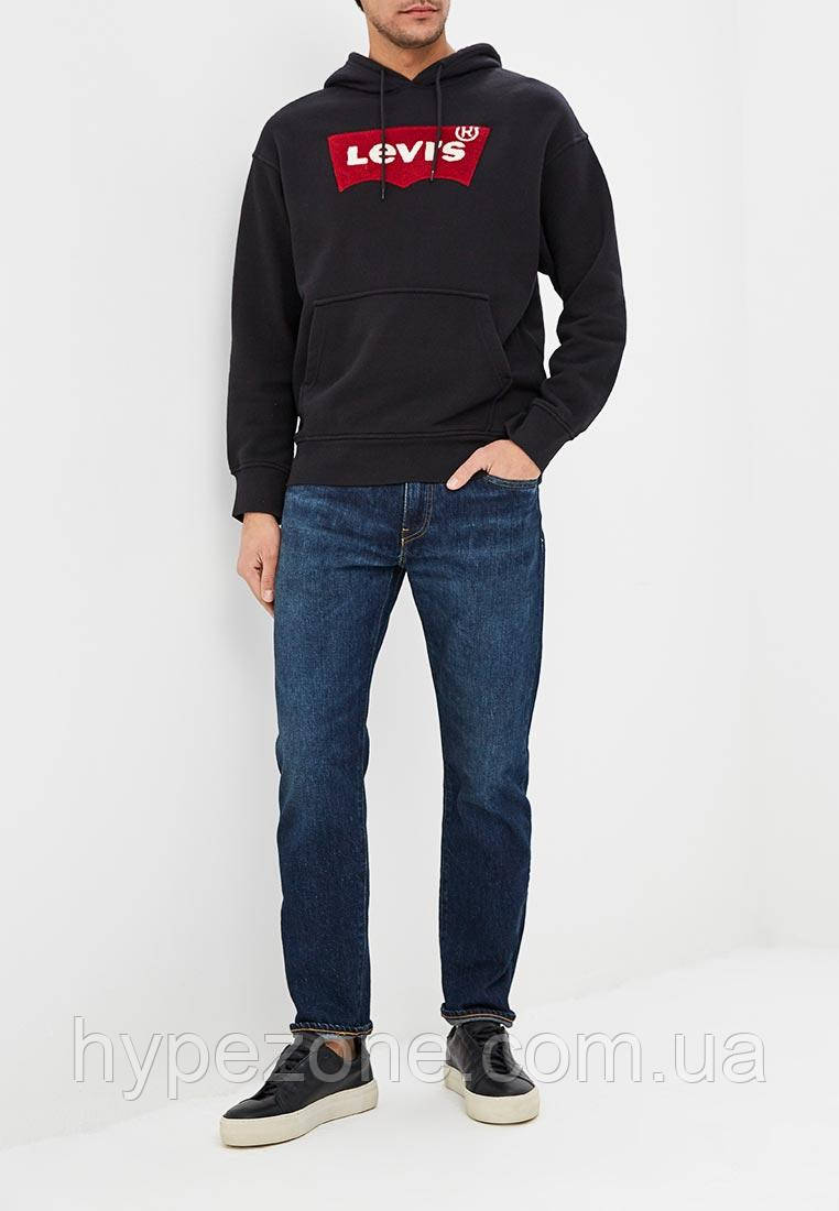 Чоловіча кофта Levis утеплена Кенгурушка з лого Левайс спортивна Кофта з капюшоном Левіс Худі Лівайс з флісом