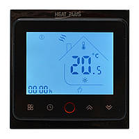 Терморегулятор Wi-Fi Heat Plus BHT 002 ЧЕРНЫЙ сенсорный, программируемый термостат для теплого пола, датчик