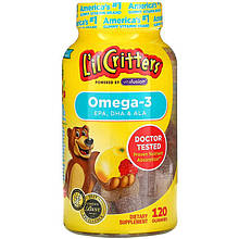 Омега-3 для дітей L'il Critters "Omega-3" з вітамінами, смак малини та лимонаду (120 жувальних цукерок)