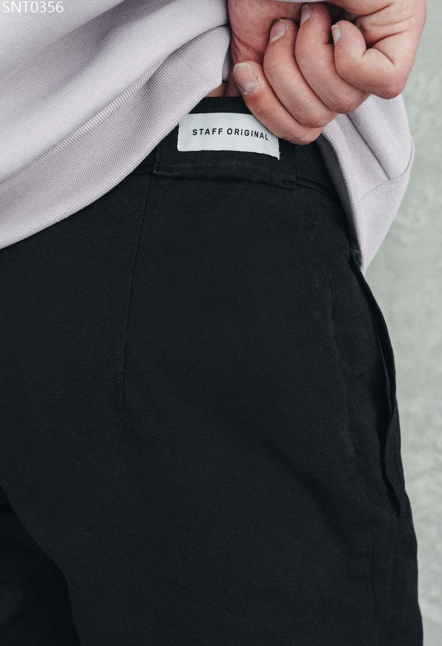 Мужские штаны чинос зауженные книзу молодежные Staff 09 black чёрный SNT0356 - фото 3 - id-p1545402375