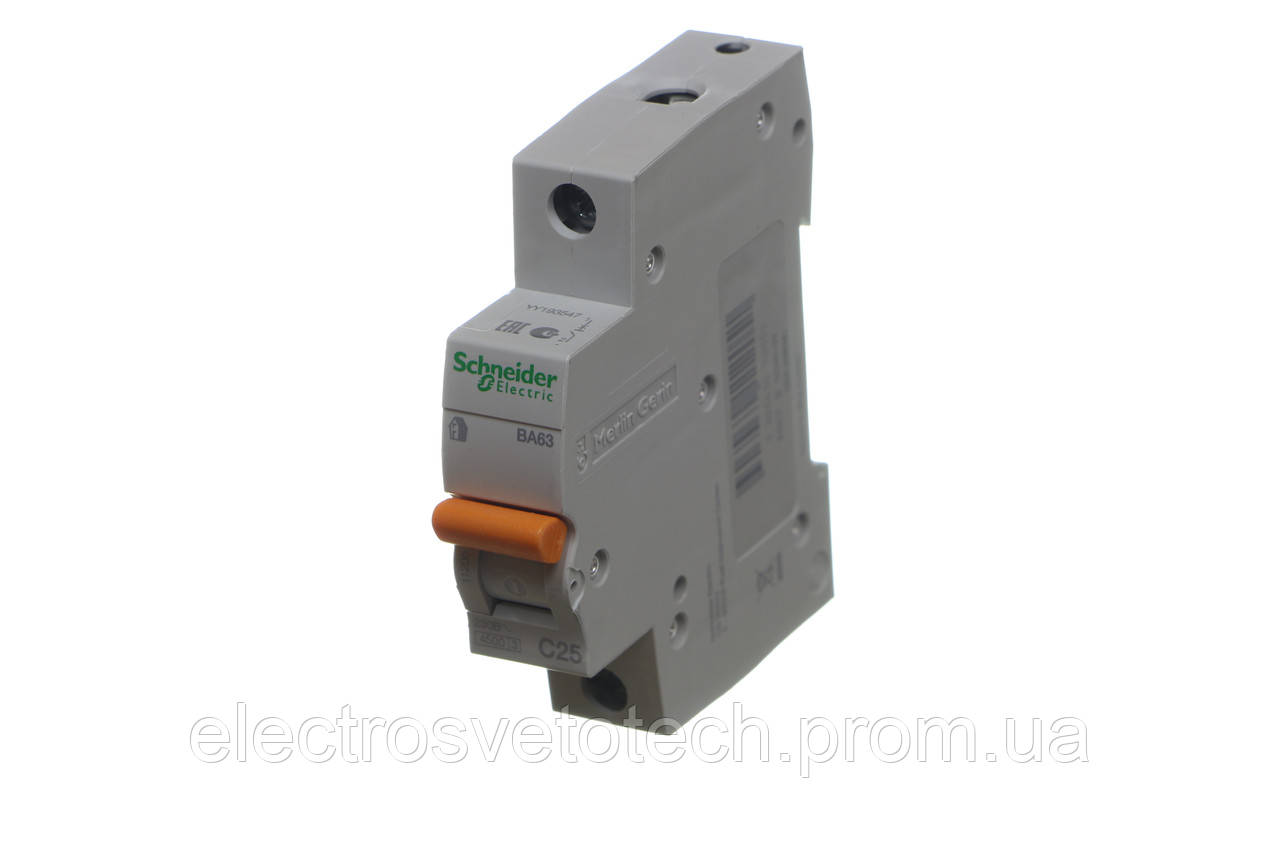 Купить Автоматический выключатель SCHNEIDER ВА63 1Р 25А 1 полюс С 11205 ...