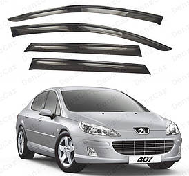 Вітровики Peugeot 407 Sd 2004 (на скотчі)\Дефлектори вікон Пежо 407 седан