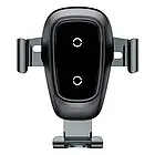 Тримач в авто Baseus Metal Wireless Charger Gravity Car Mount Tarnish Black (WXYL-B0A), фото 3