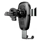 Тримач в авто Baseus Metal Wireless Charger Gravity Car Mount Tarnish Black (WXYL-B0A), фото 4