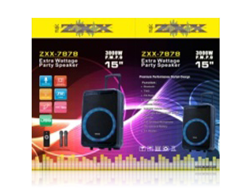 Акустична переносна колонка ZXX-7878/ 8161 60 Вт 15" 0х0х0см USB/SD/FM/BT/TWS/2MIC (1 шт./яск)