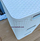 Комод пластиковий ротанг на 3 ящики кремовий, фото 5