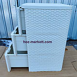 Комод пластиковий ротанг на 3 ящики кремовий, фото 8