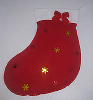 Чобіток новорічний з бантиком на подарунки