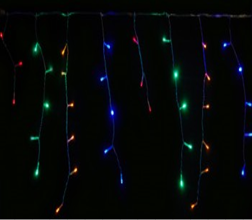 Гірлянда Бахрома 120 LED прозорий провід 3 м.*0.7 м. колір мульті (RV-45) 1/60, фото 1