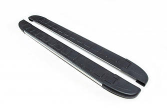 Бокові пороги,підніжки Duru (2 шт., алюміній) для мод. Nissan Pathfinder R52 2012↗/2017↗ рр.