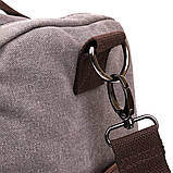 Дорожня сумка текстильна з кишенею Vintage 20191 Сіра, фото 8