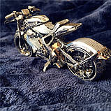 Металеві конструктор Мотоцикл. Металева збірна модель мотоцикла 3D 128х745х67 мм, фото 6