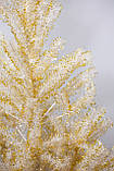 Штучна ялинка Валерія, 180 см, з 2 частин, ялина, біла з золотистим, ПВХ (МВК-180), фото 7