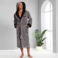 Мужской халат с капюшоном Бамбук Nusa 1170 Gri, Серый, L/XL