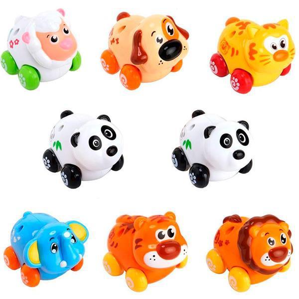 Дитячі інерційні пластикові тварини Веселий зоопарк Hola Toys рухають головою, 8 см, різнобарвні - фото 1 - id-p1545647062