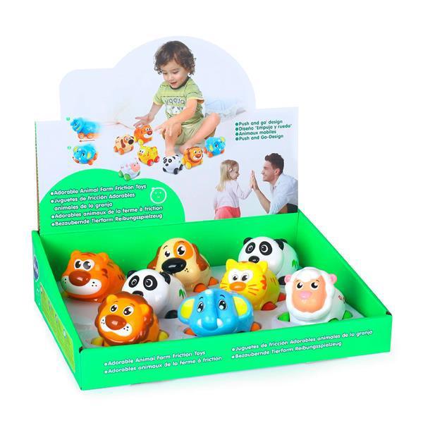 Дитячі інерційні пластикові тварини Веселий зоопарк Hola Toys рухають головою, 8 см, різнобарвні - фото 3 - id-p1545647062