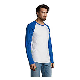 Футболка лонгслів чоловіча стильна двоколірна з довгим рукавом реглан під логотип Funky LSL 150