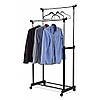 Вішалка стійка для одягу для підлоги Double Pole WJF 001 Small 130x65x32 / Телескопічна вішалка, фото 6