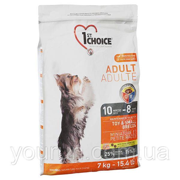 1st Choice Adult Toy and Small Breed - Сухий корм для дорослих собак міні та малих порід (курка) 7 кг
