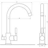Кухонний змішувач под осмос Globus Lux GLLR-0333-11-GRAPHITE PVD, фото 3