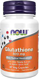 Глутатіон (Glutathione) Now Foods, 500 мг 30 капсул