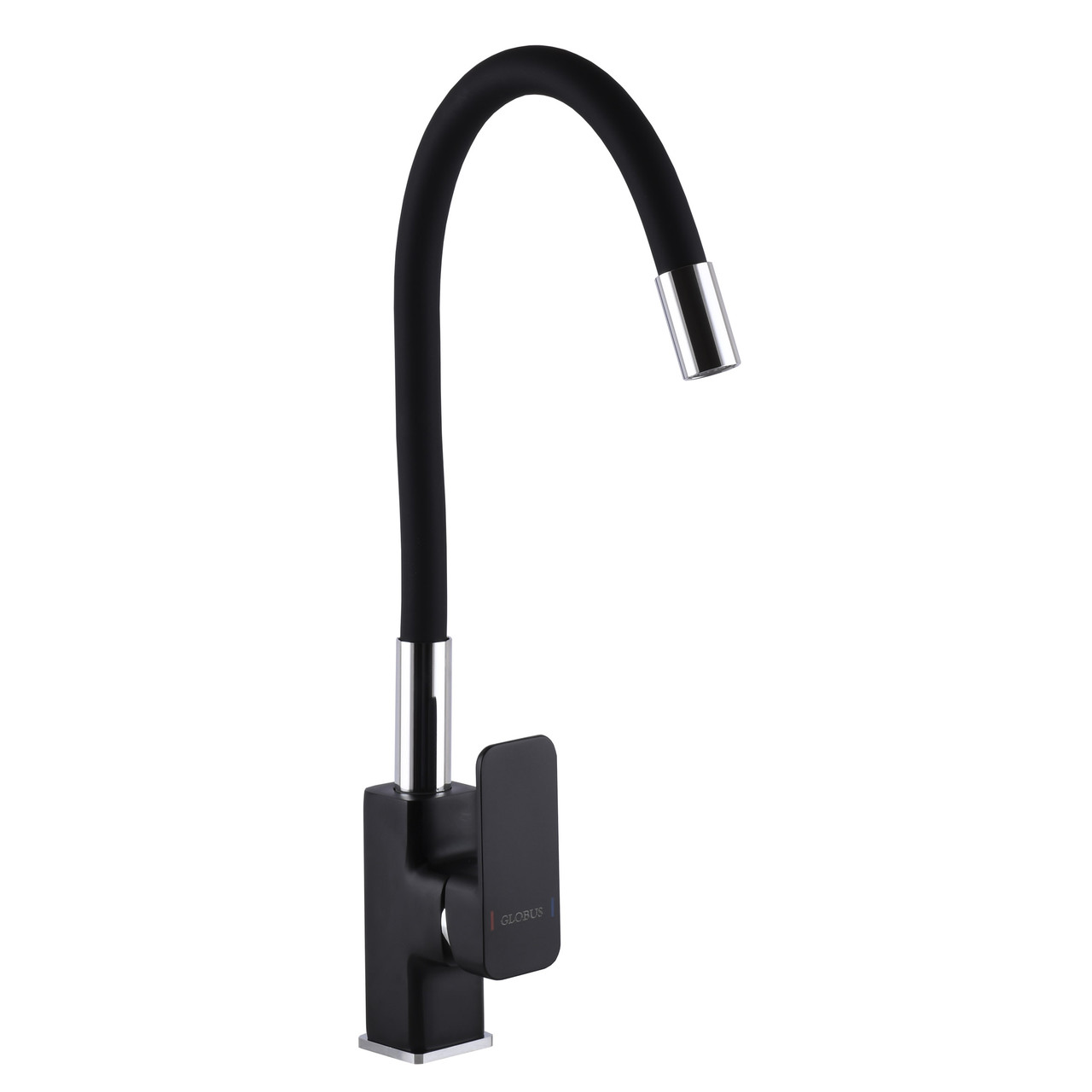 Гнучкий кухонний змішувач Globus Lux Milano GLM-203LR-10-BB чорний/хром