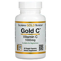 Витамин C, California GOLD Nutrition "Gold C" аскорбиновая кислота, 1000 мг (60 капсул)