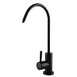 Кухонний кран на одну воду Globus Lux ALPEN SBT1-55M-BB чорний матований, фото 4
