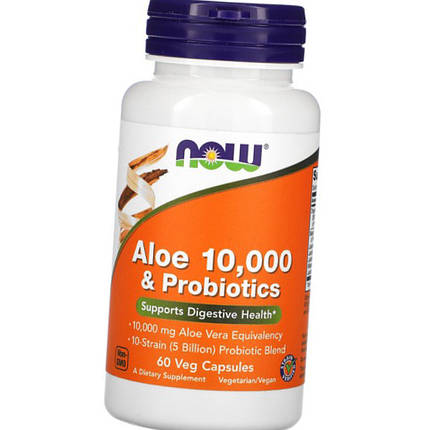 Пробіотики NOW Aloe 10,000 Probiotics 60 капс, фото 2