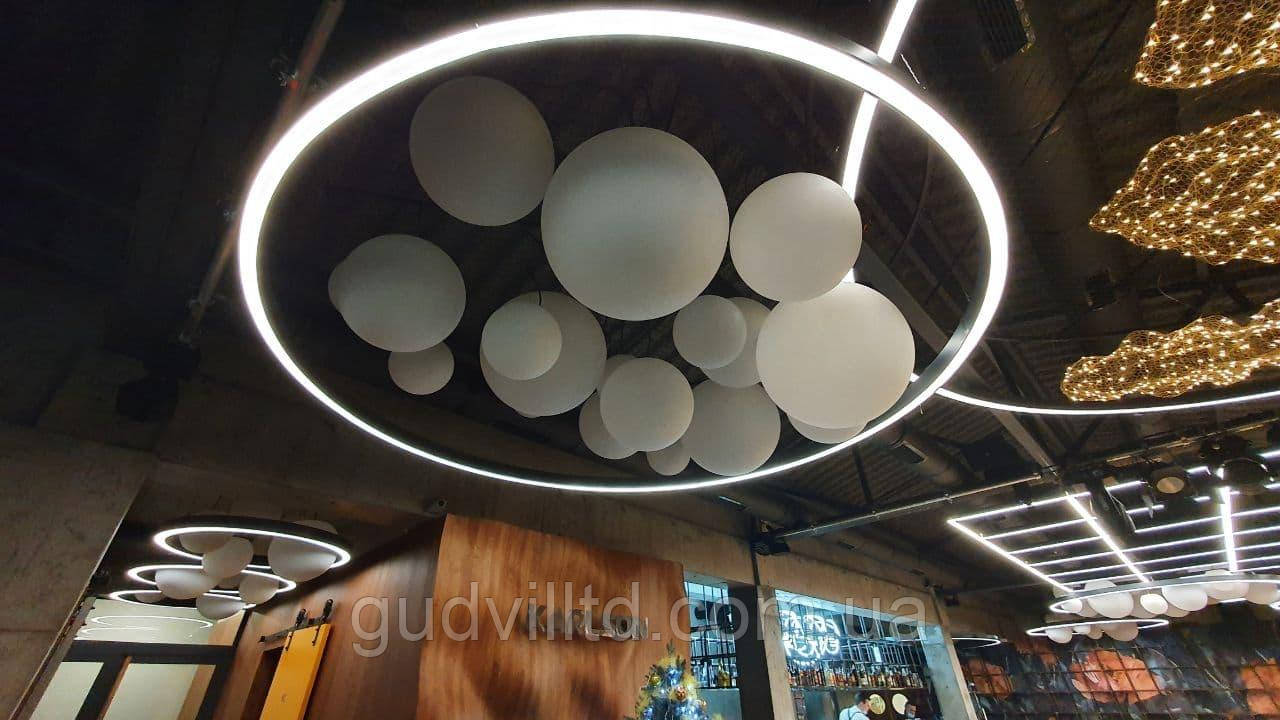 Подвесной светодиодный LED светильник кольцо для офисов и магазинов - фото 2 - id-p1545729199